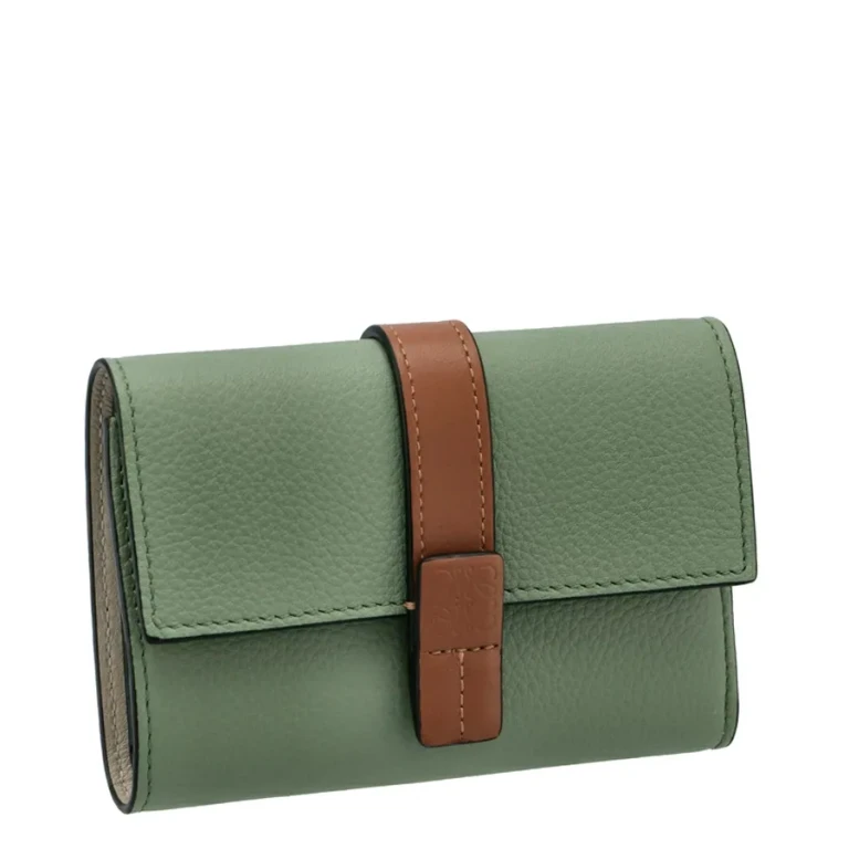 Loewe Small Vertical Wallet - Rosemary/Tan