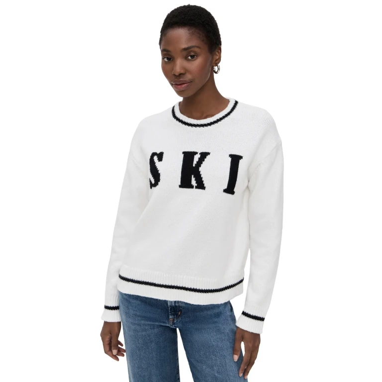 OGD One Grey Day Classic Ski Crew Neck Pullover Ivory Combo S