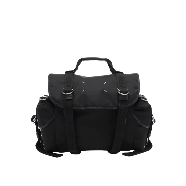 Maison Margiela Black Canvas Messenger Handbag