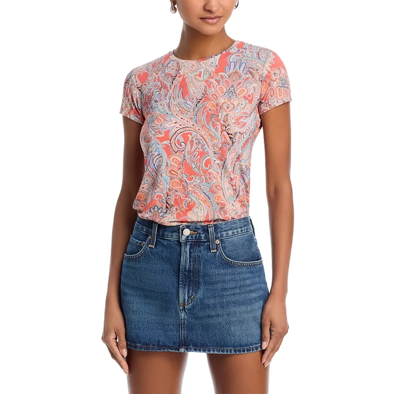 L'Agence Ressi Crewneck Paisley Tee