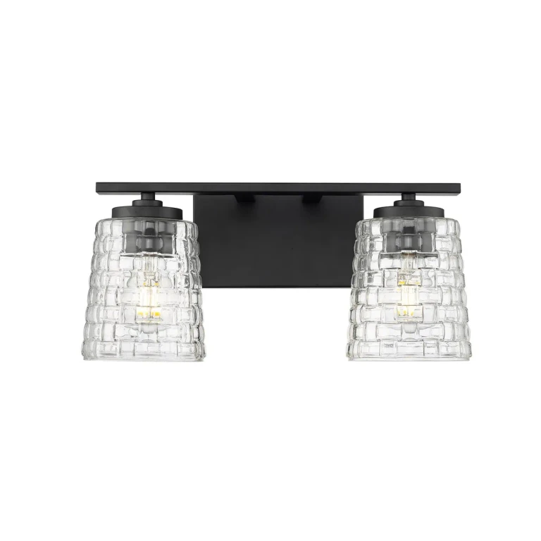 Matte Black Bathroom Vanity Light from the Saben Collection