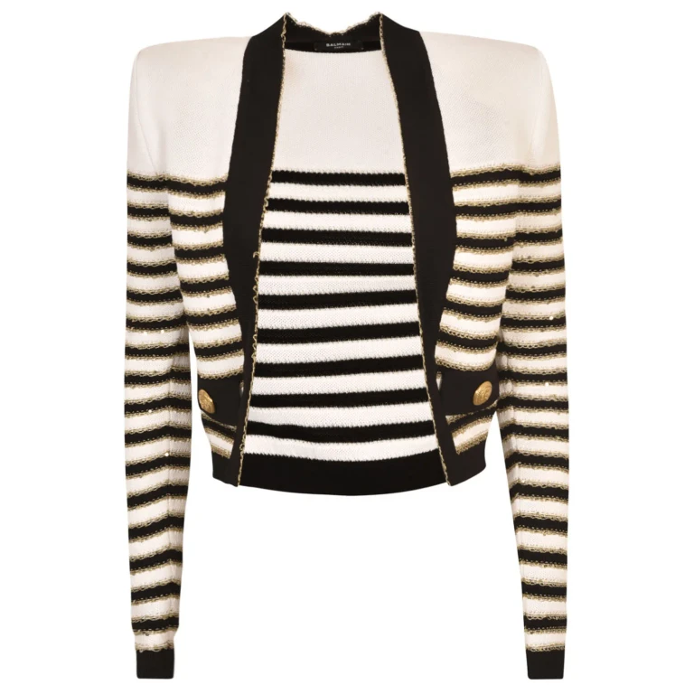 Balmain Cardigan mit Streifendetail