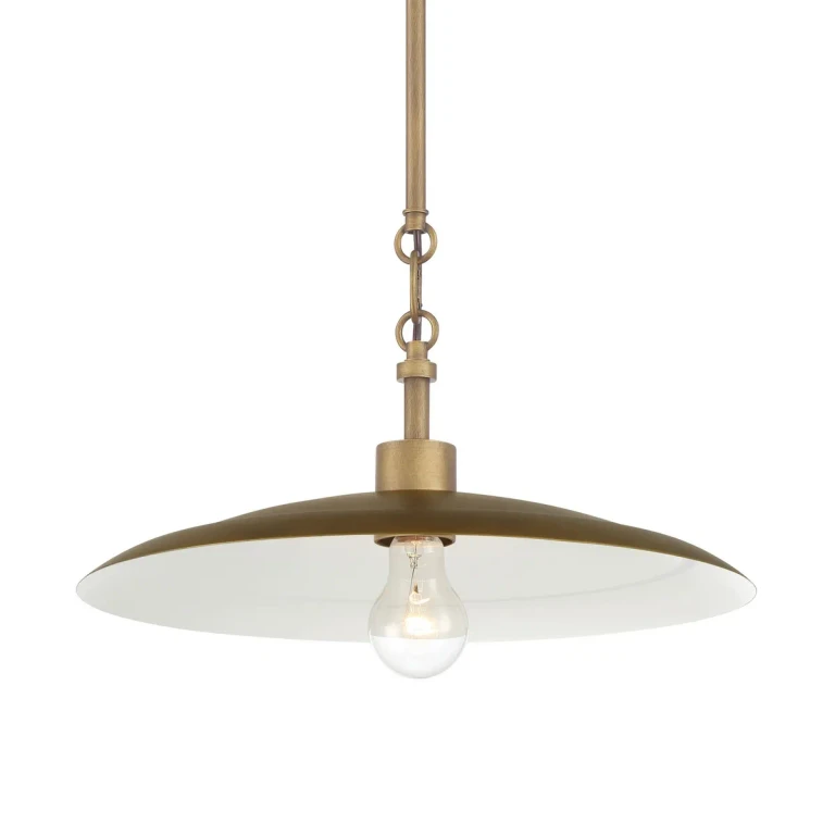 Natural Brass & Dark Matte Coa Pendant from the York Collection