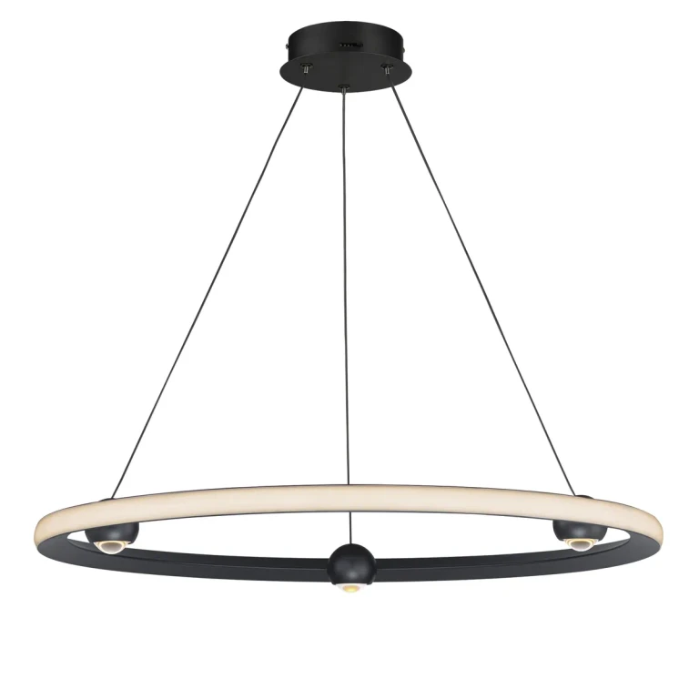 Black LED Pendant from the Nodes Collection