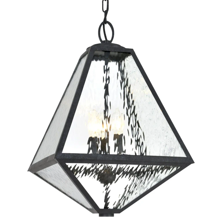 Brian Patrick Flynn for Crystorama Glacier 21" Outdoor Hanging Light in Black Charcoal