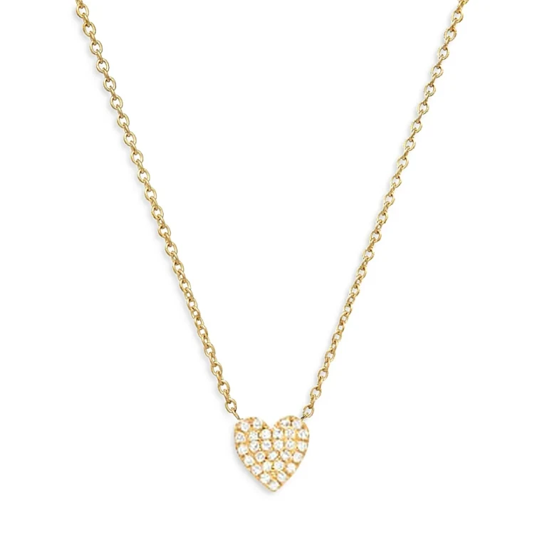 Zoe Lev 14K Yellow Gold Diamond Heart Pendant Necklace, 18