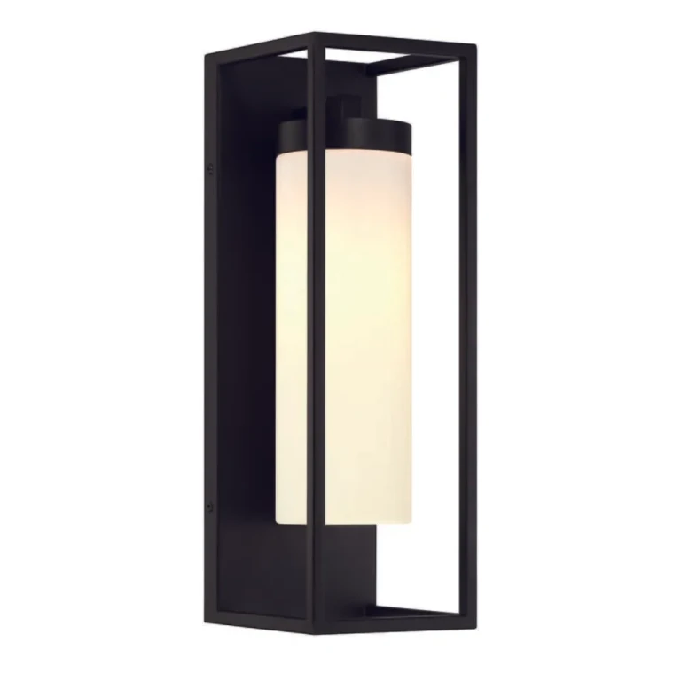 Satin Black One Light Outdoor Wall Sconce from the Ren Collection
