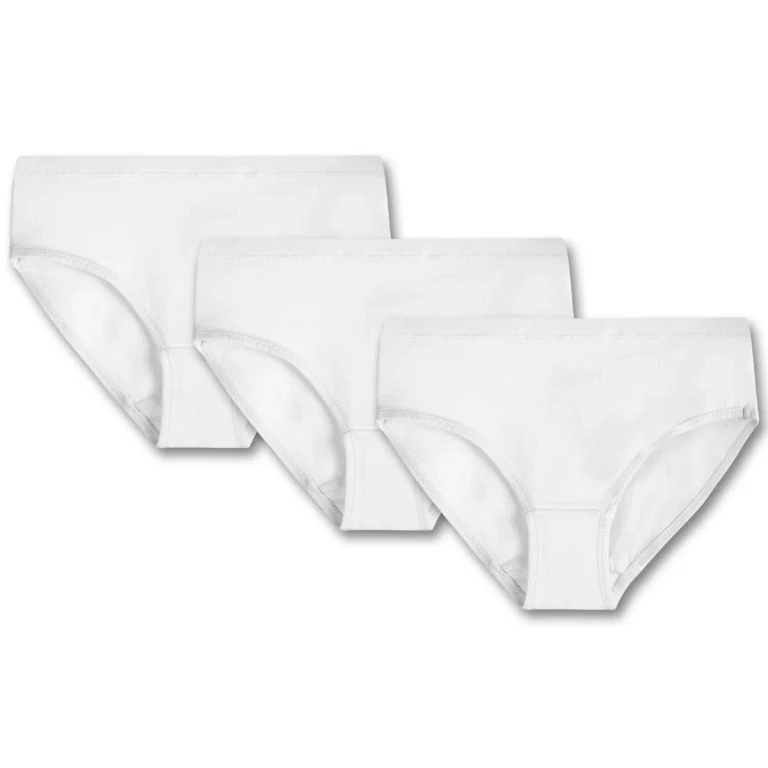 Organic Cotton Kids Bikini Underwear - 3 Pack - White / XX-Small (2/3)