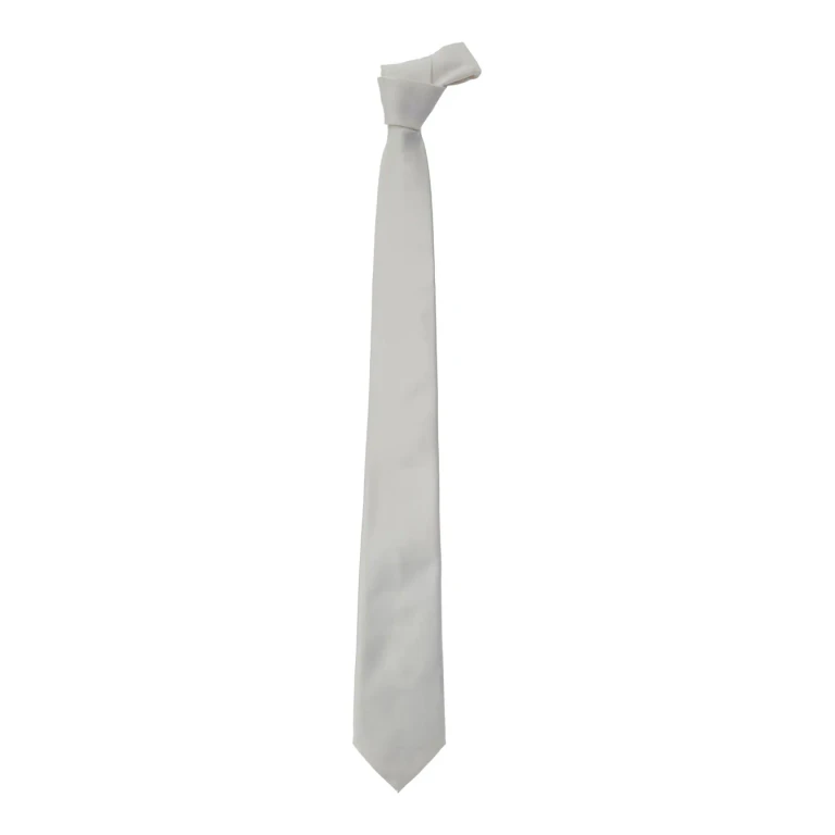 Emporio Armani White Silk Tie With Rear Closure Man