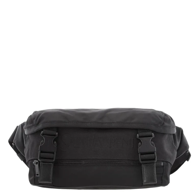Saint Laurent Logo Embroidery Nylon Crossbody Bag