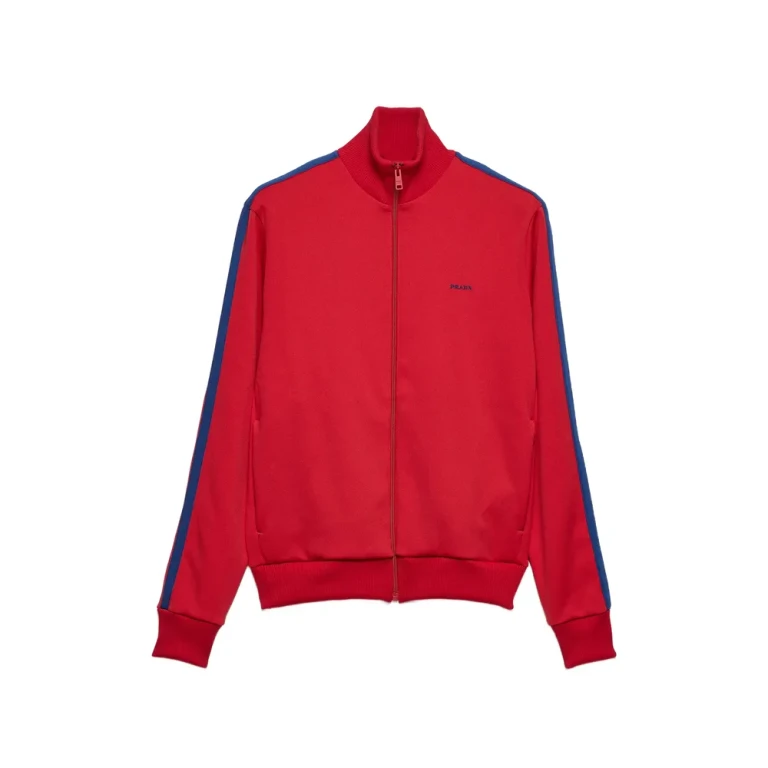 Prada Logo-embroidered Zip-up Sweatshirt