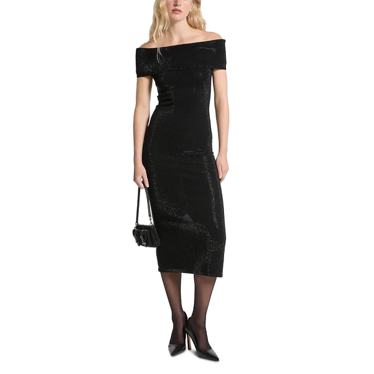 Michael Kors Fold Over Sweater Midi Dress