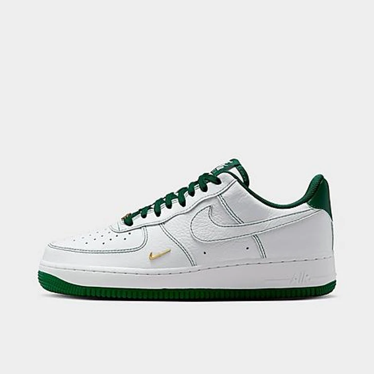 Nike Women's Air Force 1 '07 Mini Jewel Casual Shoes in White/Gorge Green/Metallic Gold Size: 5.0