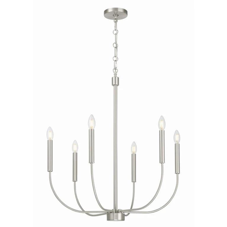 Brushed Polished Nickel Chandelier from the Traci Collection