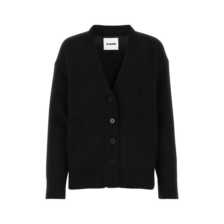 Jil Sander Black Cashmere Blend Cardigan 001 Maglieria - Women