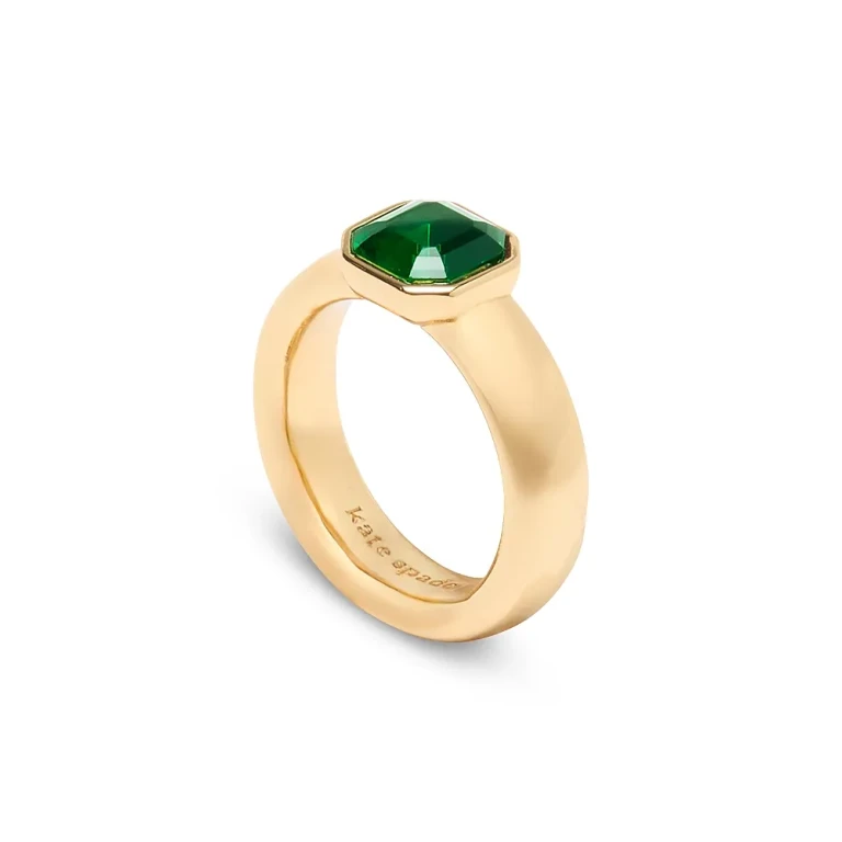 kate spade new york Keep Sparkling Green Cubic Zirconia Ring in Gold Tone