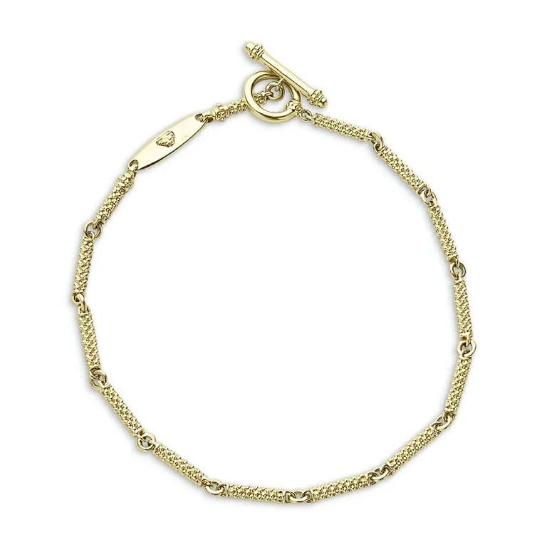 Lagos 18K Yellow Gold Signature Caviar Beaded Link Bracelet