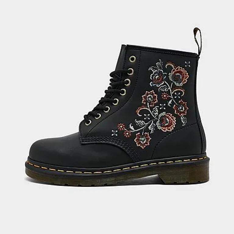 Women's 1460 Vonda TF Floral Print Lace Up Boots in Black Genix Nappa Size: 6.0