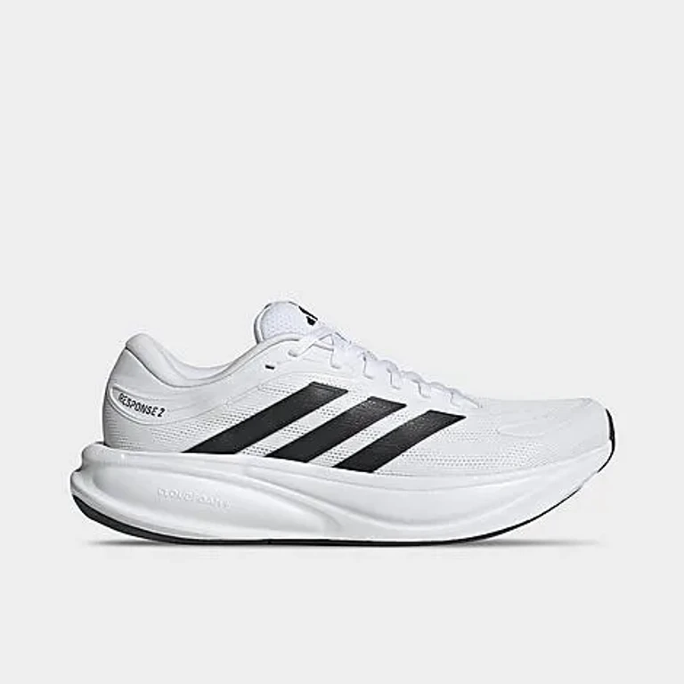 adidas Men's Response 2 Running Shoes in Cloud White/Core Black/Iron Metallic Size: 7.5
