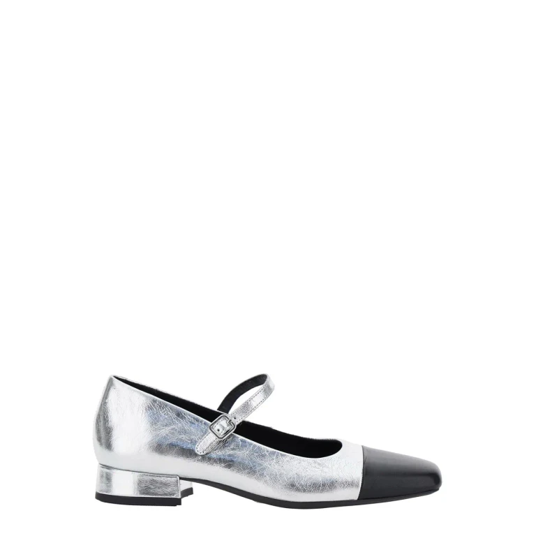 Vagabond debby Silver Colored Slingback Pump With Adjustable Strap In Leather Woman