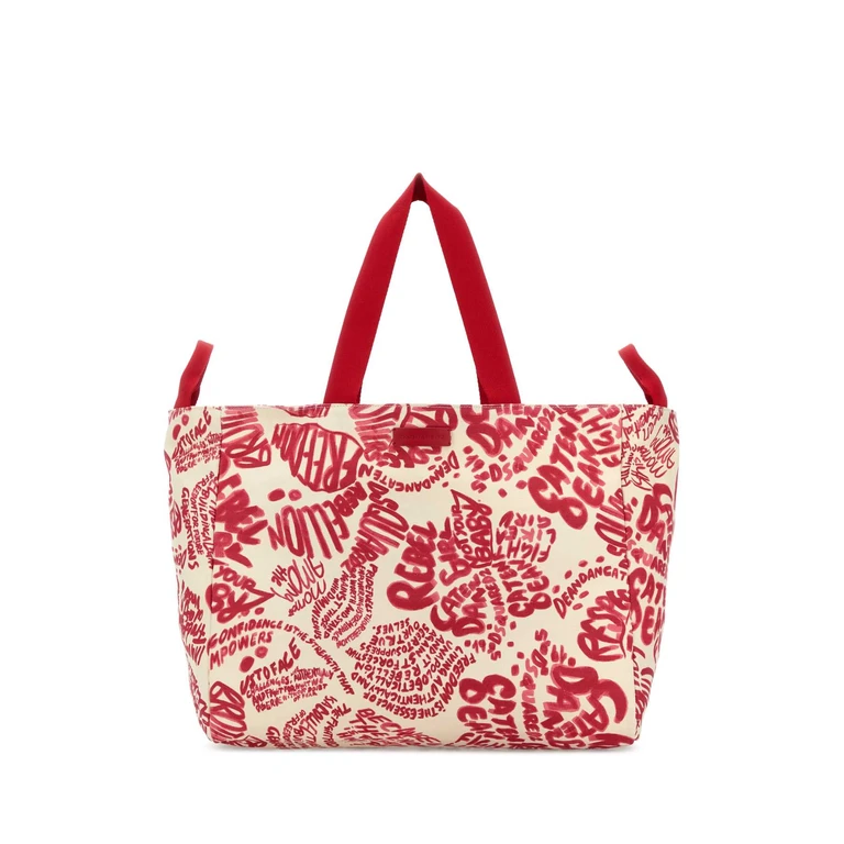 Printed Canvas Shopping Bag M4236 Exterior: Cotton Borse A Mano - Women