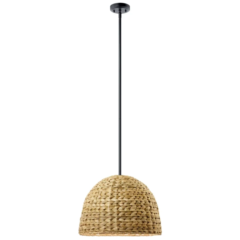 Black One Light Mini Pendant from the Raffiana Collection