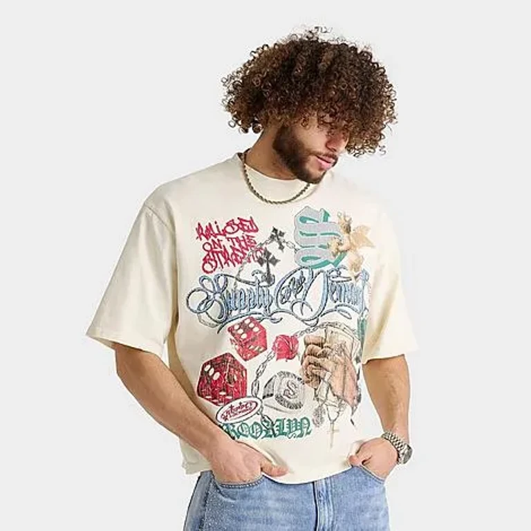Supply & Demand Men's Motley Graphic T-Shirt in Off White Size: Small