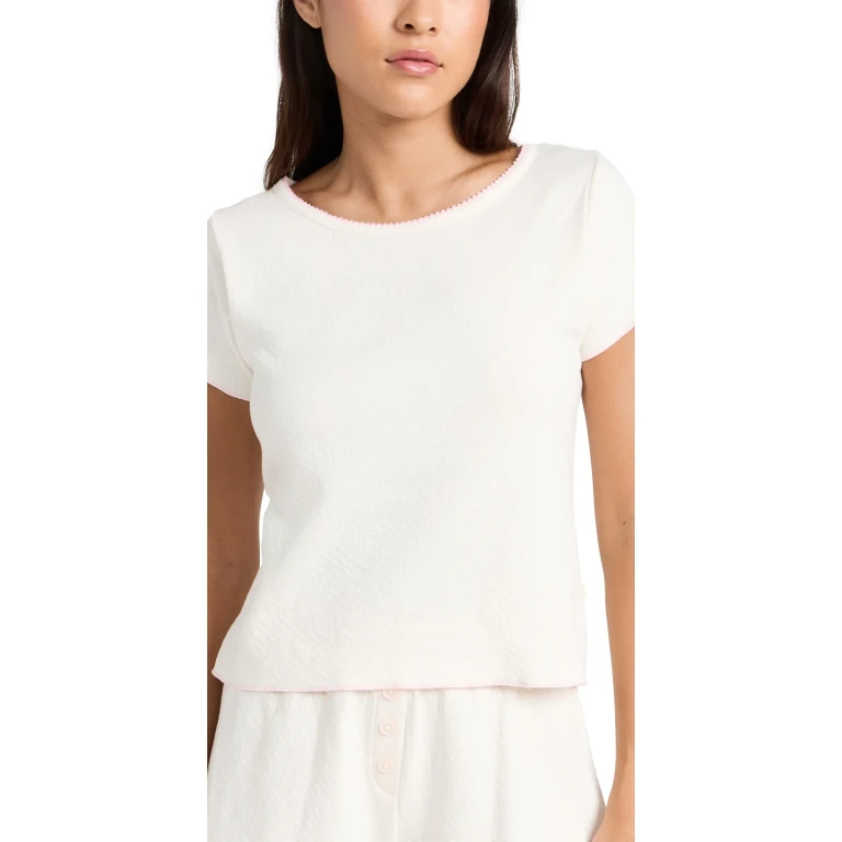 Cozyland by Morgan Lane Baby Jean Tee Lilac Moon Pointelle M