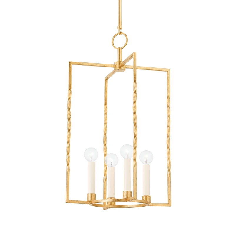 Vintage Gold Leaf Four Light Lantern from the Adelaide Collection