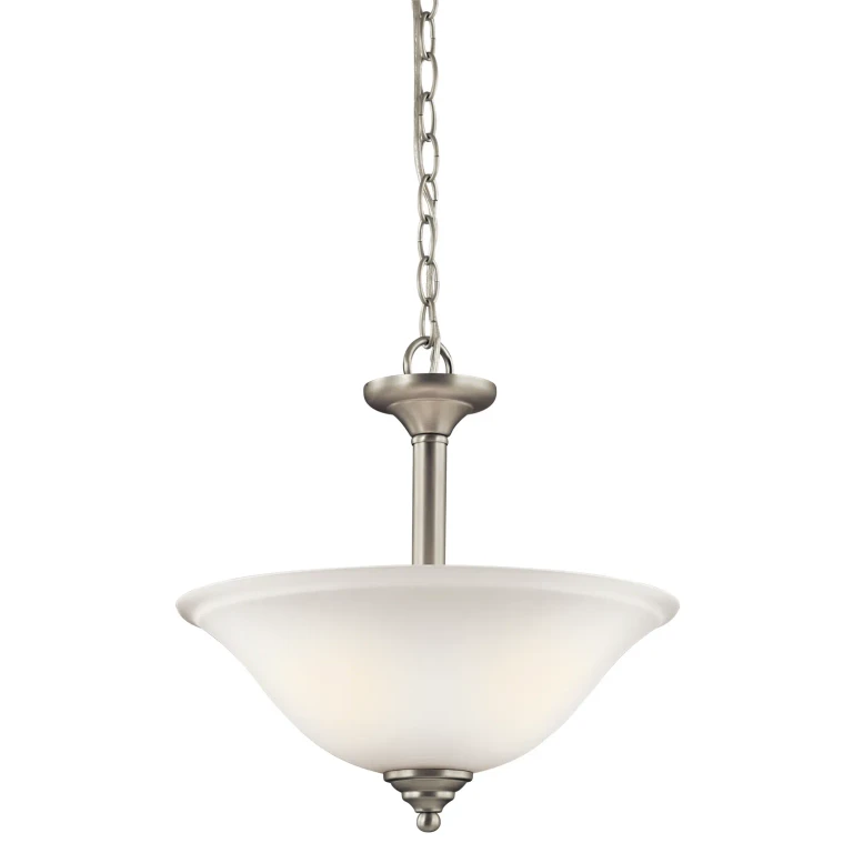 Pendant/Semi-Flush 2-Light in Brushed Nickel