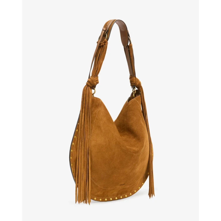 Sac Oskan Hobo Soft Franges - Femme - Cognac - Isabel Marant