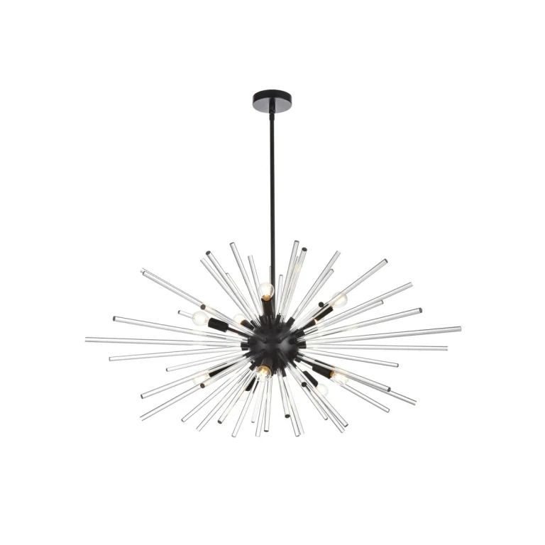 Black Ten Light Pendant from the Sienna Collection