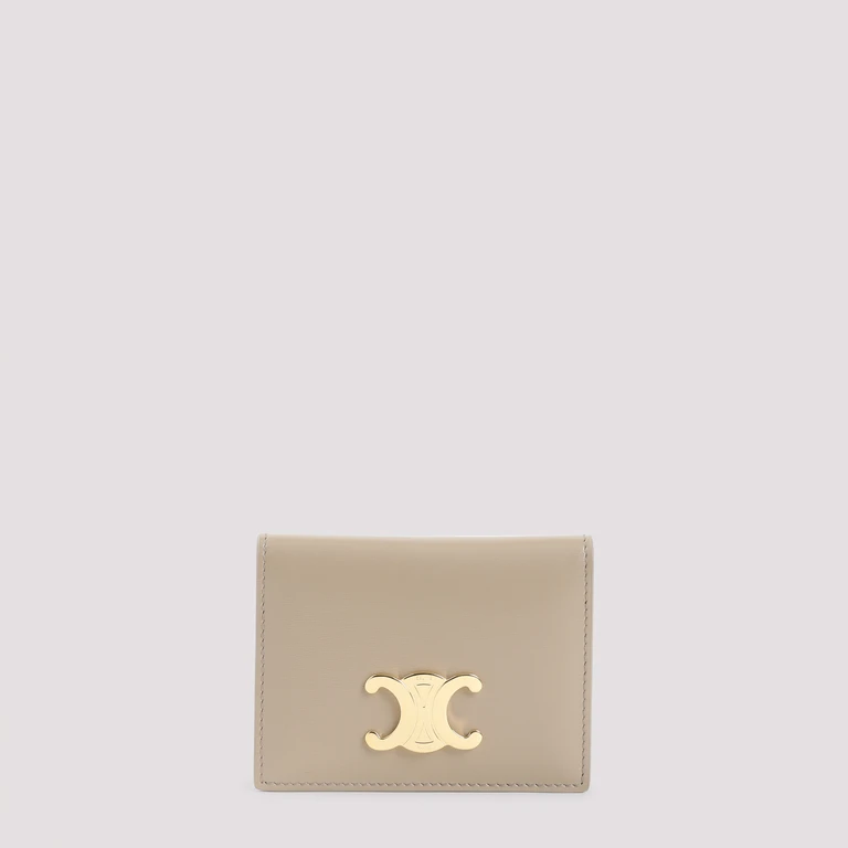 Celine Bi-Fold Credit Card Case Nude & Neutrals Calf Leather Smallleathergoods - Women