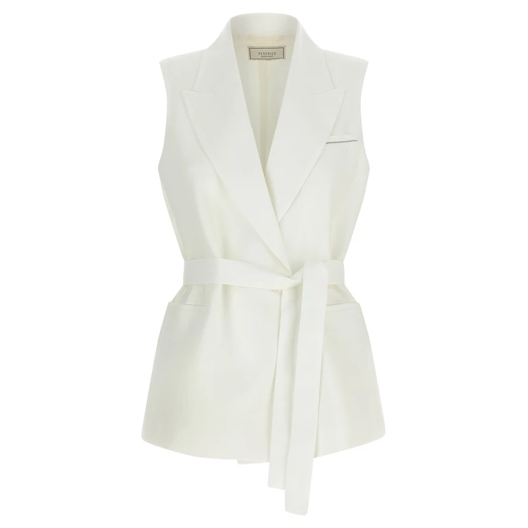 Peserico Linen vest White Gilet - Women
