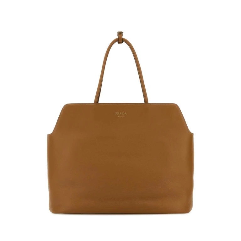 Caramel Leather Shopping Bag