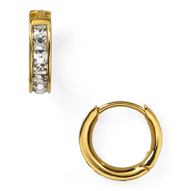 Nadri Tiny Channel Set Hoop Earrings