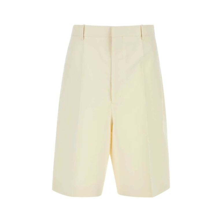 Bottega Veneta Ivory Cotton Blend Bermuda Shorts