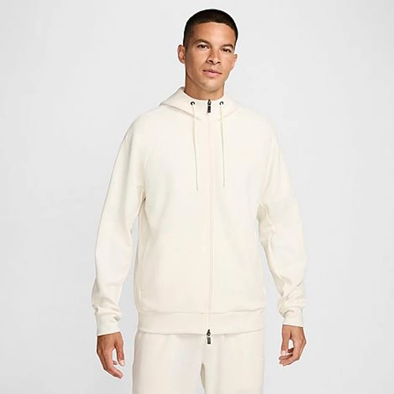 Nike Men's Primary Dri-FIT UV Full-Zip Versatile Hoodie in Pale Ivory/Pale Ivory Size: XXS