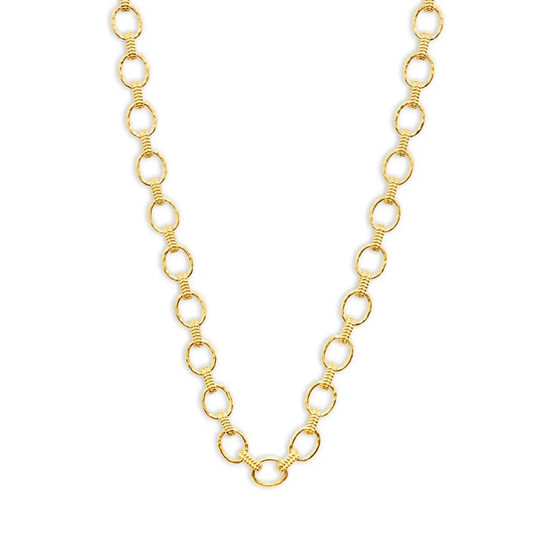 Capucine De Wulf Cleopatra Small Hammered Link Necklace, 16