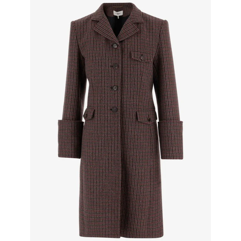 Chloé Single-breasted Wool Blend Riding Coat