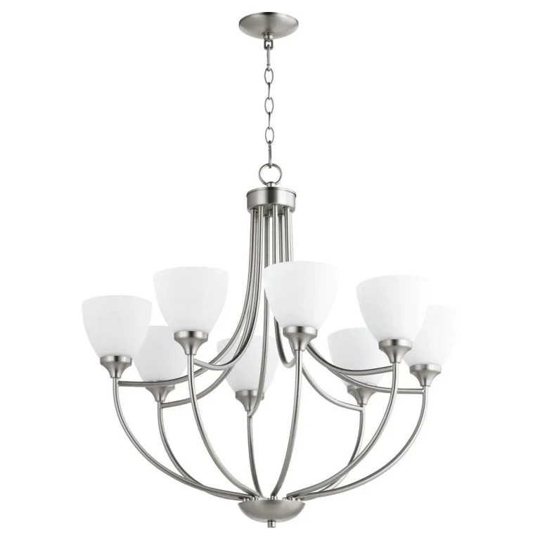 Quorum Enclave 8-Light 29" Transitional Chandelier in Satin Nickel