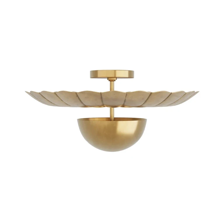 Antique Brass Two Light Flush Mount from the Teresa Collection