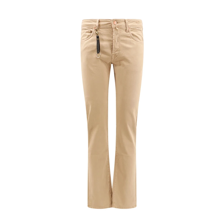 Incotex Stretch Cotton Trouser With Back Suede Logo Patch