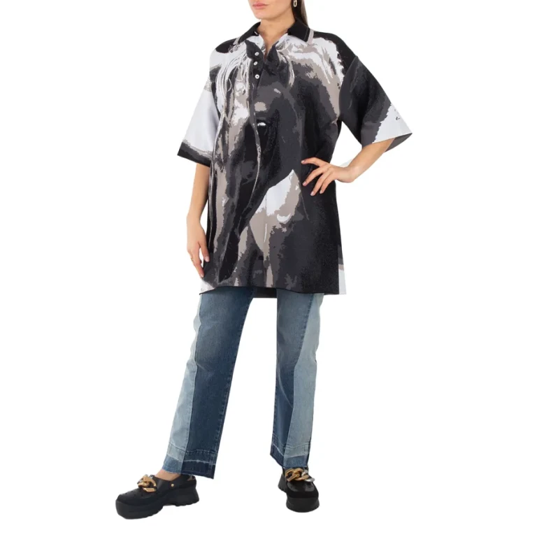 Stella McCartney Ladies Multi Graphic-Print Short-Sleeve Polo Shirt