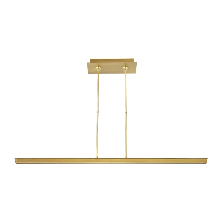 Natural Brass LED Linear Suspension from the Stagger Collection