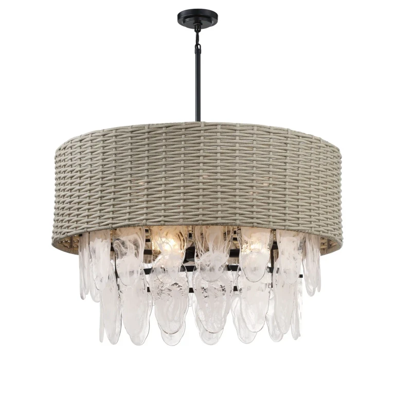 Coal Nine Light Pendant from the Breakers Isle Collection
