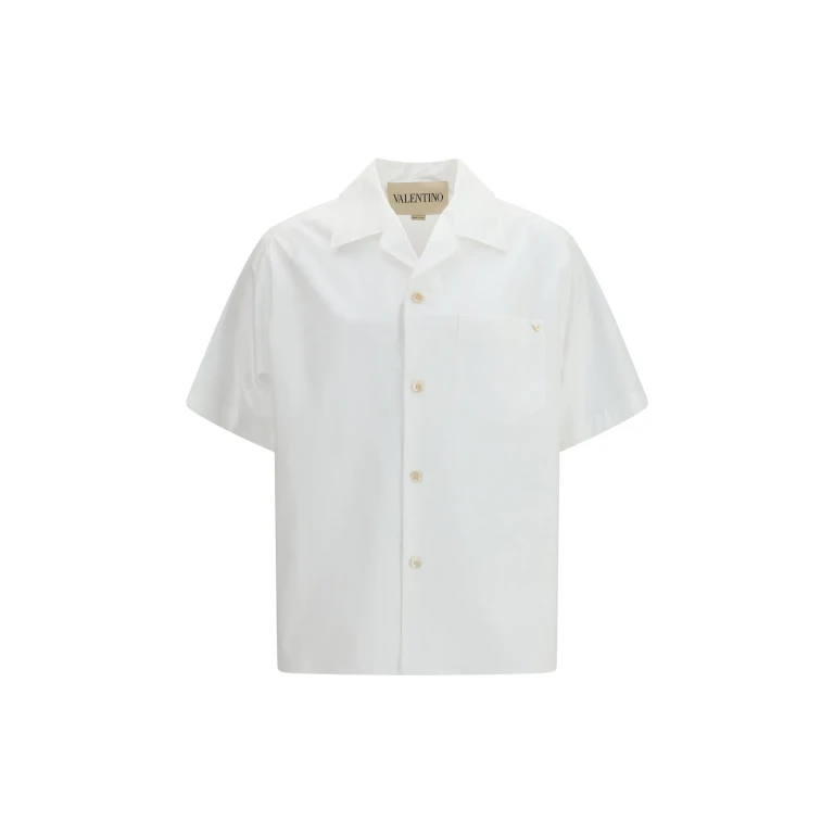 Chemise de bowling Valentino en popeline de coton avec VGold