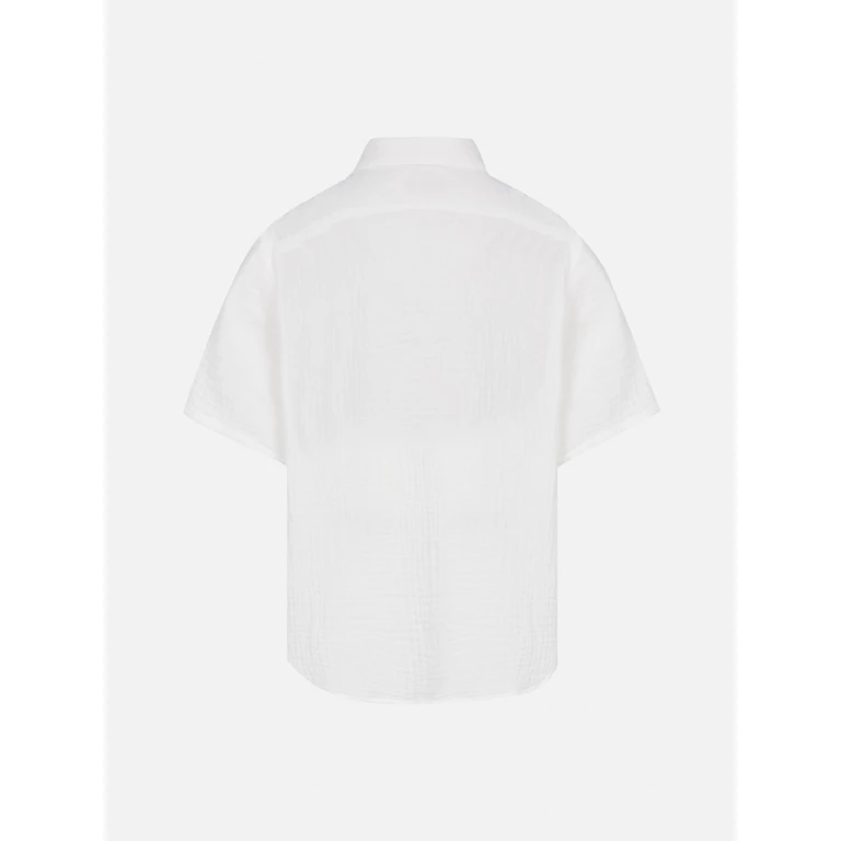 Mc2 Saint Barth White Cotton Gauze Polo Shirt Madeira