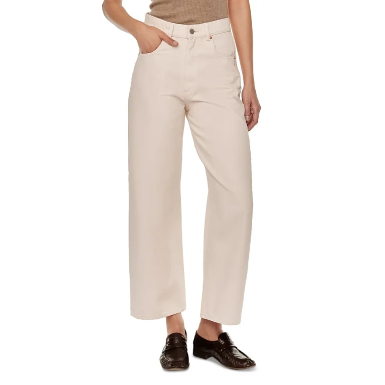 DL1961 Taylor Ultra High Rise Barrel Leg Jeans in Flax