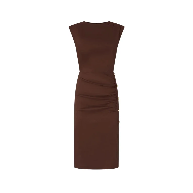 Pinko Robe Au Genou - Marron